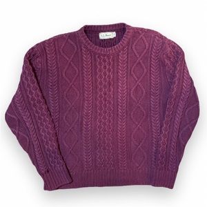 Vintage LL Bean Maroon Fisherman’s Knit Sweater